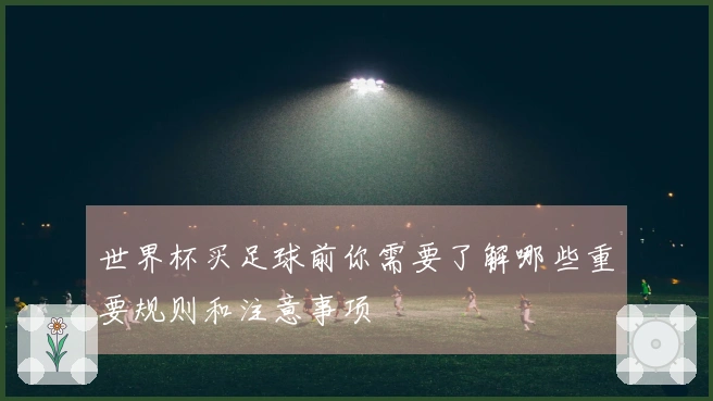世界杯买足球前你需要了解哪些重要规则和注意事项